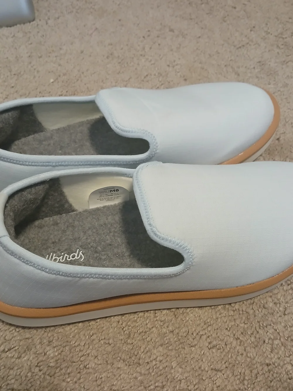 allbirds Light Blue Slip-On Loafers with White Sole